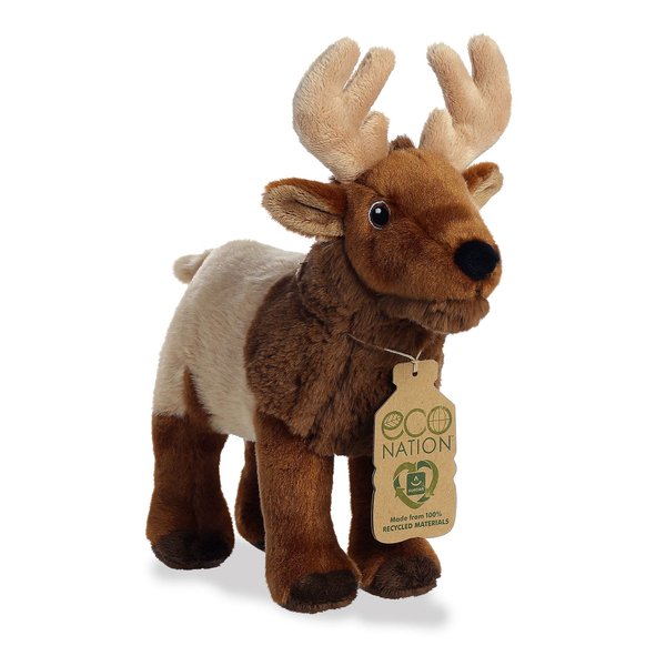 Aurora® Eco-Friendly Eco Nation™ Elk Stuffed Animal - Environmental Consciousness - Recycled Materials - Brown 10.5 Inches
