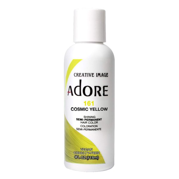 Adore Semi Permanent Hair Color - Vegan and Cruelty-Free Hair Dye - 4 Fl Oz - 161 Cosmic Yellow (Pack of 2)
