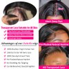 Subella 12A HD Lace Front Wigs Human Hair Pre Plucked Hairline with Baby Hair 180 Density 13x4 Brazilian Straight Human Hair Wigs for Black Women Natural Black Color (14inch)