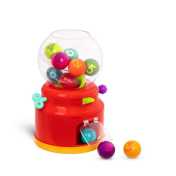 Battat – Bubble Dispenser For Kids – Mini Vending Machine Toy – 10 Colorful Number Balls – Numbers & Colors Gumball Machine - Toddlers – 12 Months + – Numbers & Colours Gumball Machine