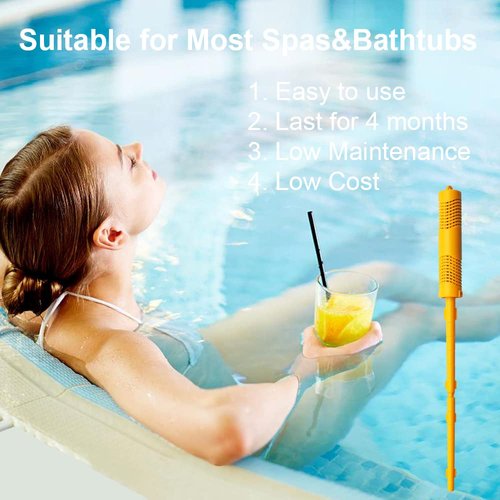 Joepoe SPA Mineral Stick Parts,Hot Tub Stick with 4 Months Lifetime Cartridge Universal for Hot Tub&Pool (Yellow,2-Pack)