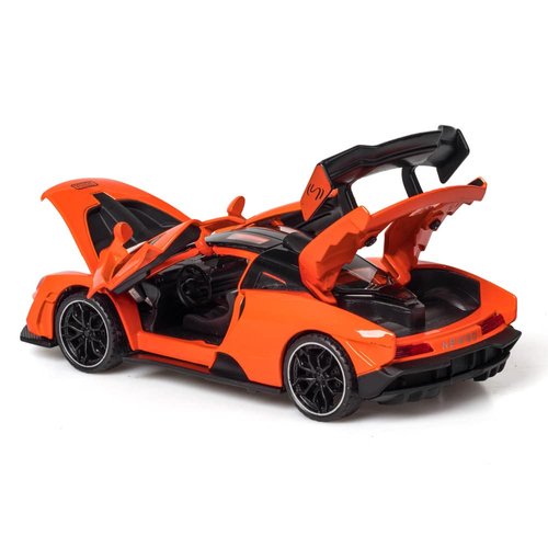 iPariser Toy Cars McLaren Senna Model Orange Alloy Collectibles Die-cast Vehicles with Sound and Light