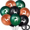 Elk Buck Deer Party Balloons Set, Includes 48 Pieces Woodland Latex Deer Balloon and 2 Rolls Black Band for Deer Party Favor Supplies Decoration Lumberjack Camo