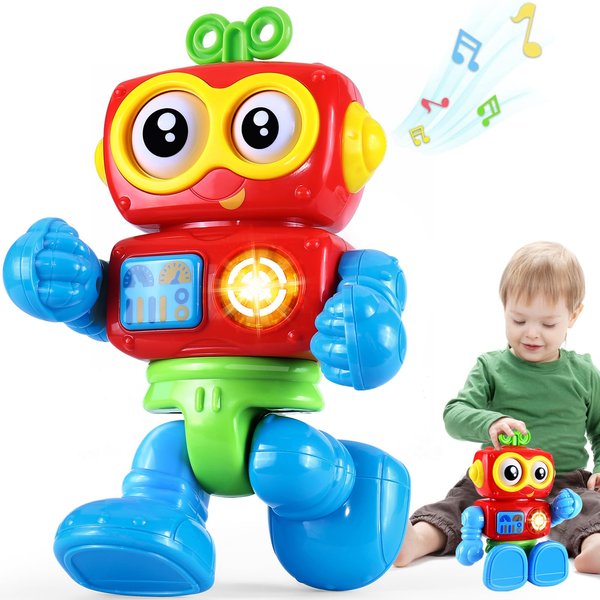 Wanonoo Toddler Robot Toys for 1 Year Old Boy 1st Birthday Gift Christmas Stocking Stuffers Baby Boy Toys One Year Old 1yr 12-18 Month Musical Light Up Learning Educational Interactive Airplane Travel