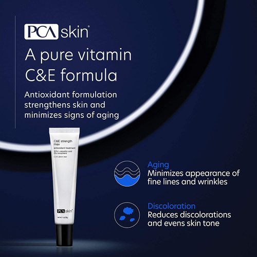 PCA SKIN Strength Max Vitamin E and Vitamin C Serum, Anti Wrinkle Face Serum for Brightening Skin, 1.0 fl oz Tube