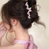 Heart Hair Claws for Women for Thick Hair French Hair Barrettes (Pink)