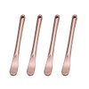 4 Pieces Zinc Alloy Makeup Spatula Eye Cream Spoon Beauty Scoop Mini Spoon Makeup Beauty Spoons Mini Cosmetic Skincare Spatula for Cream Lotions, Cylindrical Handle Type, Rose-Gold