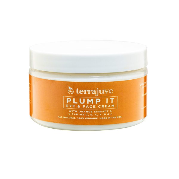 Terrajuve Plump it Eye and Face Moisturizer Cream - Anti-Aging, Wrinkle Reduction, Day and Night Skin Hydration for Men and Women, Pure, Organic, All Natural, Made in USA (4oz)