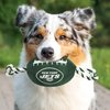 Pets First NFL New York Jets Football Dog Toy, Tough Quality Nylon Materials, Strong Pull Ropes, Inner Squeaker, NFL Team Color