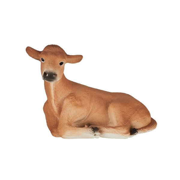 MOJO Jersey Calf Laying Realistic Farm Animal Hand Painted Toy Figurine