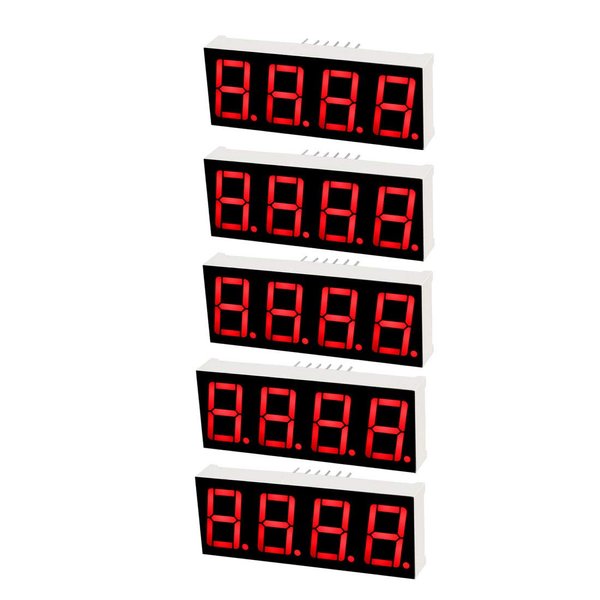 uxcell Common Anode 12Pin 4 Bit 7 Segment Display 1.98 x 0.75 x 0.31 Inch 0.55" Red LED Display Digital Tube 5pcs