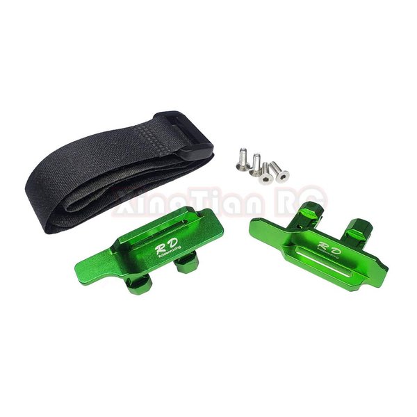 for Traxxas 1/10 Maxx 3s 4s Alloy Aluminium Battery Holder Mount Hold Down - Green