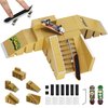 ideallife Skate Park Kit, Skate Park Kit Ramp Parts for Finger Skateboard Fingerboard Ramp Skate Park Kit Part Training Props with 2 Finger Skateboard