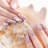 Pndeyo 2 Boxes Ocean Beach Nail Art Charms, Gold 3D Starfish Seashell Nail Decoration Gems, Flatback Pearl Sea Nail Art Accessories Embellishments for Manicure DIY Design- 8 Styles