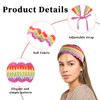 Psyqtsuary 3 Pcs Crochet Bandana Headbands Boho Headbands for Women Head Hair Scarf Headbands for Women Crochet Head Scarf Hair Bandanas for Women Styling Decor(Rainbow Beige Dark Coffee)