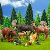 40 PCS Woodland Animals Figures Model Trees, 5 Pcs Animal Toy Figurines and 35 Pcs Mixed Plastic Trees Forest for Woodland Cake Toppers Decorations Birthday Party Supplies