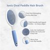Hair Brush for Thick Hair with Ionic Minerals - Paddle Brush for Men and Women, for Blow Drying, Straightening - Gentle Bristles, Easy Comfort Grip Flat by Osensia (Oval Brush)