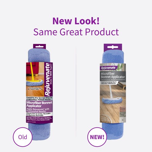 Rejuvenate Microfiber Bonnet Applicator, Fits Any Sponge Mop Head Up to 9", Washable and Reusable Microfiber Mop Pad, 1 Pack - Blue