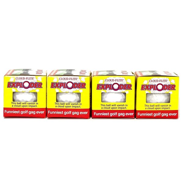 Exploding Golf Balls (Sleeve of 4) - Prank Golf Balls That Explode Into A Cloud of White Smoke Upon Impact - Funny Novelty Golf Gag Gift for Golfers