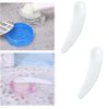 Jilukibo White Mini Curved Cosmetic Spatula Scoop, Plastic Reusable Makeup Face Mask Spoon for Cream Mixing and Sampling (100 Pack)