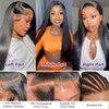 Mayouda 13X4 Lace Front Wig Pre Plucked HD Lace Synthetic Wigs For Black Women Beginner Friendly Long Black Straight Brazilian Heat Resistant Fibers Wigs (30Inch, Natural Black)