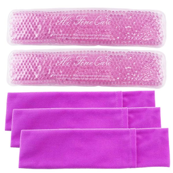 Perineal Cooling Pad, Postpartum Cold Packs Gel Bead Ice Pack Cold Therapy for Women After Pregnancy and Delivery, 2 Ice Pack and 3 Cover (Purple)