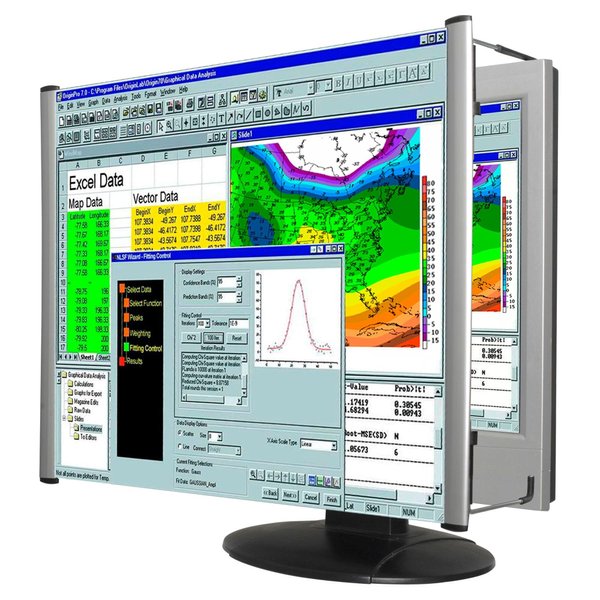 Kantek MAXVIEW LCD Monitor Magnifier for 19-Inch and 20-Inch Widescreen Monitors (Measured Diagonally) (MAG19WL), Black/Silver