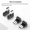 Jadebones 90 Degree USB 3.0 Adapter (4 Pack), Vertical Up and Down Angle, Horizontal Left and Right Angle USB Male to Female Extender Connector