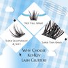 KevKev Lash Extension Kit 168Pcs Lash Clusters Kit DIY Eyelash Extension Kit Lash Bond and Seal Lash Applicator Tool Lash Remover for Eyelash Extensions(Cloudy,D-8-18mix)