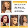 RQY Highlight Curly Bob Wig Human Hair Short Curly Blonde Brown Human Hair Wig(10inch) 4x4 Glueless Lace Front Wigs Human Hair Honey Blonde Brown Ombre Human Hair Wigs for Black Women 150% Density