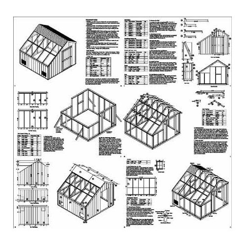 10' x 10' Backyard Storage Shed/Garden Greenhouse Project Plans, 41010
