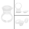 100pcs Ink Rings Cups, Pigment Rings, Makeup Beauty Tools, Tattoo Rings Cups Disposable Plastic Holder Tattoo Ink Pigment Ring Adhesive Makeup Rings Palette for Eyelash Extension Nail Art