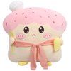 ARELUX Funny Toast Sliced Bread Pillow,Pink Bread Shape Pink Plush Hugging Pillow with Red Scarf,Soft Strawberry Food Sofa Cushion for Home Decor,Plush Toy Gifts for Kids Birthday(17.7in)