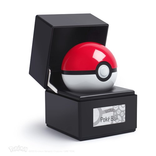 The Wand Company Pokémon Original Poké Ball Authentic Replicas - Realistic, Electronic, Die-Cast Poké Ball with Display Case Light Features (Original Poké Ball)