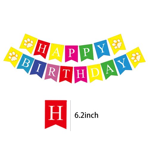 WTREHTHJ Dog Birthday Party Supplies Dog Party Decorations Happy Birthday Banner Dogs Dog Party Decorations Puppy Birthday Banner (Colorful 2)