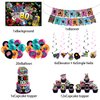 41pcs 80s Party Decorations Include Party Banner-Backdrop- Cupcake Toppers - Cake Top - Hanging Swirl - Balloons Festivals Party Supplies