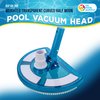 U.S. Pool Supply Weighted Pool Vacuum Head, Transparent Curved Half Moon Body - Swivel Connection, Pole Handle - for above Ground & Inground Swimming Pools – Vinyl Liner Floor, Wall, Corner Cleaner
