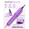 Subay Nail Drill Machine Electric File, Portable for Acrylic Gel Dip Powder Nails, All in One Nail Drill Kit for Manicure Pedicure, Nail Set with Everything, Purple