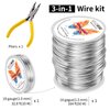 16 Gauge(1.5mm) Aluminum Wire 164 Feet(50M) KSVZS Bendable Metal Wire for Crafts,Sculpting,Armature,Jewelry Making【3-in-1】+18Gauge(1.0mm) Wire 32.8Ft(10M)+1 Pliers(Silver)…