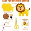 Jungle Animals Sewing Craft Kit for Kids Craft for Girls and Boys Sewing Stuffed Animal Felt Plush Ornaments for Beginners Set of 10