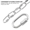 HOME MASTER HARDWARE 1/8 inch Stainless Steel D Shape Quick Link Chain Links Locking Carabiner Connector Keychain Ring Buckle 10 Pack