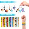 110 PCS Swimming Pool Beach Party Favors Hawaiian Goodie Bags with Keychains Stickers Slap Bracelets and Bags for Summer Themed Birthday Party Hawaiian Aloha Party