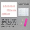 ROFIBUT Pink Press on Nails Medium Long Coffin Square Fake Nails Glossy White French Tip Glue on Nails with 3D Pink Flower Bow Charms Cute Ballet Full Cover False Nails for Women Girls Manicure 24Pcs
