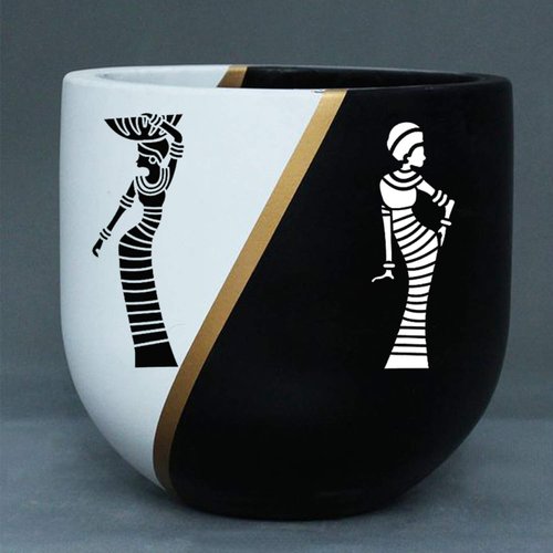 CrafTreat Tribal Stencils for Painting on Wood, Wall, Tile, Canvas, Paper, Fabric and Floor - African Models 1 and African Models 2-2 Pcs - 6x6 Inches Each - Reusable DIY Art and Craft Stencils