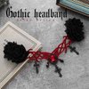 GORTIN Gothic Headpiece Black Vampire Head Chain Halloween Headbands Cystal Head Jewelry Cross Pendant Headpiece Masquerade Cosplay Headress for Witcher Makeup Ball Party for Women