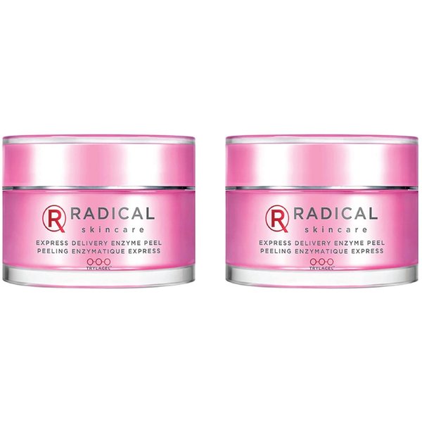 Radical Skincare Express Delivery Facial Enzyme Peel Mask Cleanser Exfoliator - Reveal Smooth, Supple, Polished Skin In Minutes | Paraben & Cruelty Free | Clinically Proven Results (1.7 oz, 2 Pack)