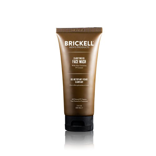 Brickell Men's Clarifying Gel Face Wash for Men, Natural and Organic Rich Foaming Daily Facial Cleanser Formulated With Geranium, Coconut and Aloe (3.4 Ounce)