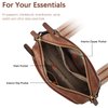 BOSTANTEN Small Crossbody Purse for Women Triple Zip Cell Phone Leather Shoulder Handbag with Wide Guitar Strap Brown