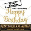 KatchOn, Cursive Glitter Gold Happy Birthday Banner - Pre-Strung, 10 Feet, No DIY | Real Gold Birthday Party Decorations | Gold Happy Birthday Sign for Girls, Gold Happy Birthday Decorations for Women