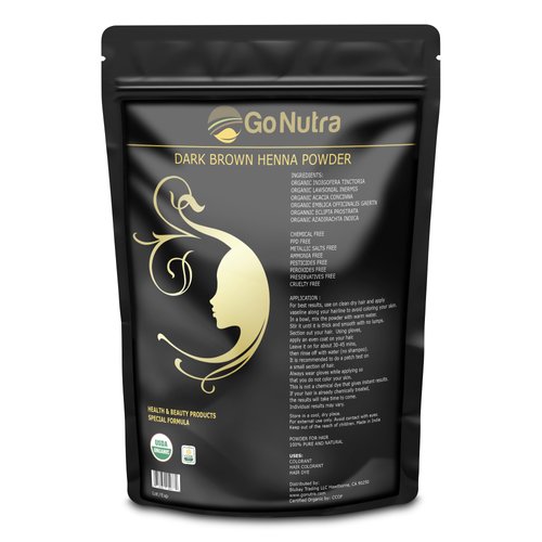 Dark Brown Henna Powder Organic 8 oz. (225 grams) Natural Brown Hair Color Dye Special Herbal Formula